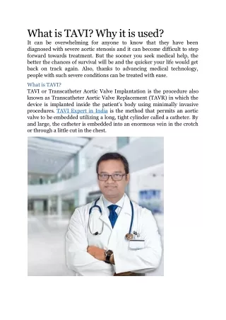 TAVI Expert in India