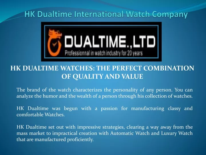 hk dualtime international watch company