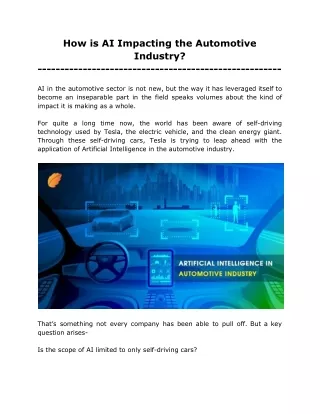 how is ai impacting the automotive industry