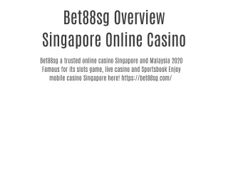 ᐈ Bet88 Singapore Online Casino I Singapore Online Betting