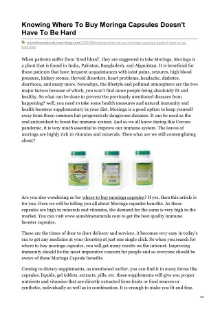 knowing where to buy moringa capsules doesn