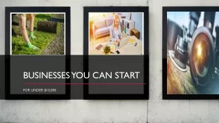 businesses you can start
