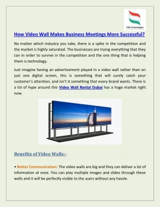 how video wall makes business meetings more