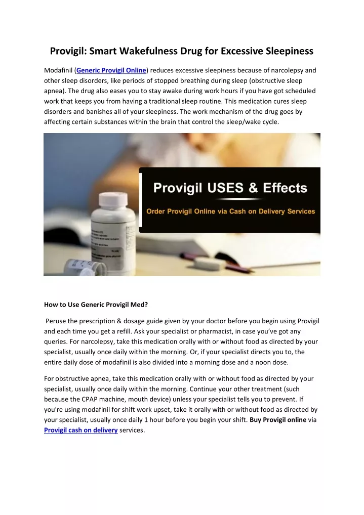 provigil smart wakefulness drug for excessive