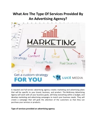 What Are The Type Of Services Provided By An Advertising Agency?