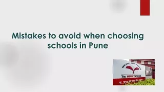 Mistakes to avoid when choosing schools in Pune