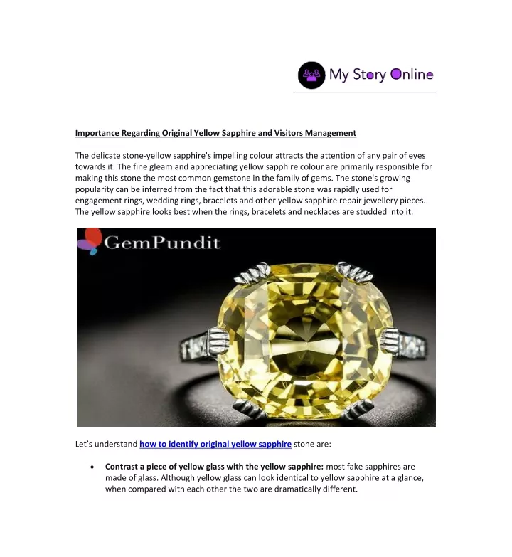 importance regarding original yellow sapphire