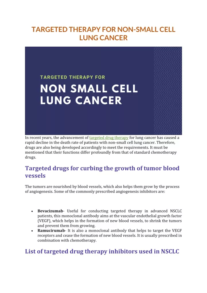 targeted therapy for non small cell lung cancer