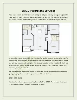 2D/3D Floorplans Services