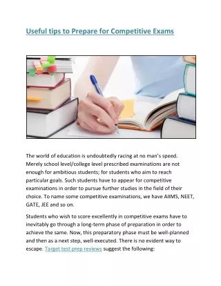 useful tips to prepare for competitive exams