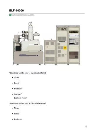 Electron Beam Lithography System - ELF 10000