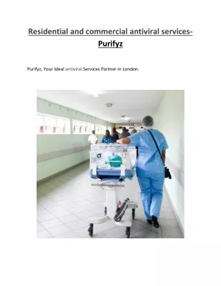Residential and commercial antiviral services-Purifyz