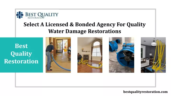 select a licensed bonded agency for quality water