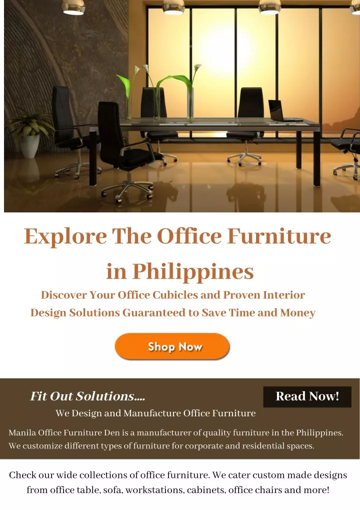 explore the office furniture in philippines