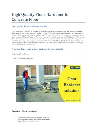 high quality floor hardener for concrete floor