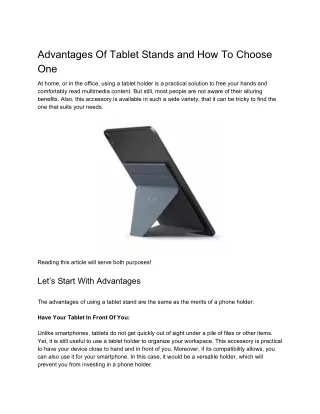 Advantages of Tablet Stands and How to Choose One