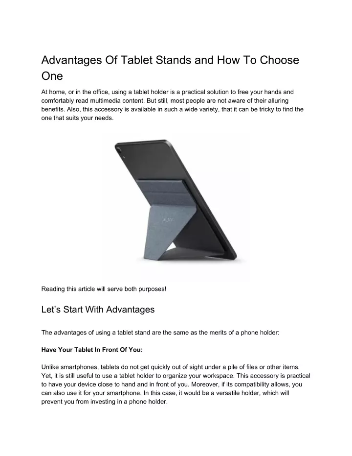 advantages of tablet stands and how to choose one