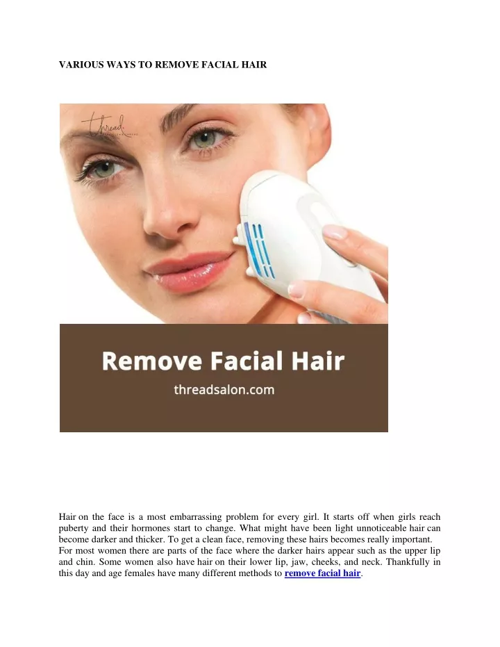 various ways to remove facial hair
