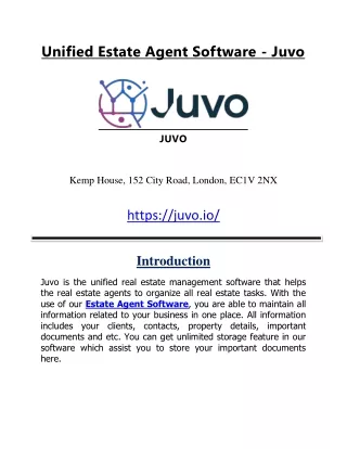 Juvo – Unified Estate Agent Software