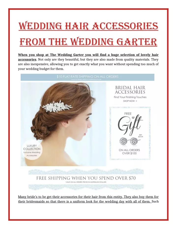 wedding hair accessories from the wedding garter