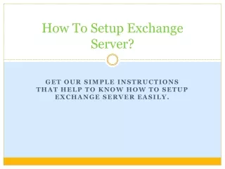 how to setup exchange server