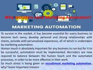 Why recruiters need Marketing Automation?
