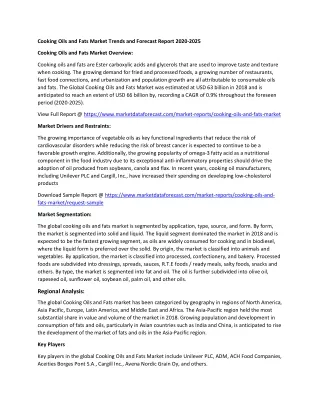 cooking oils and fats market trends and forecast