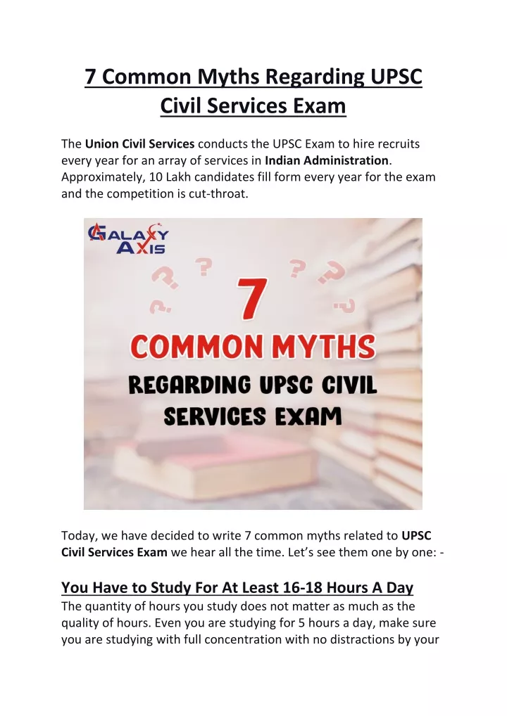 7 common myths regarding upsc civil services exam