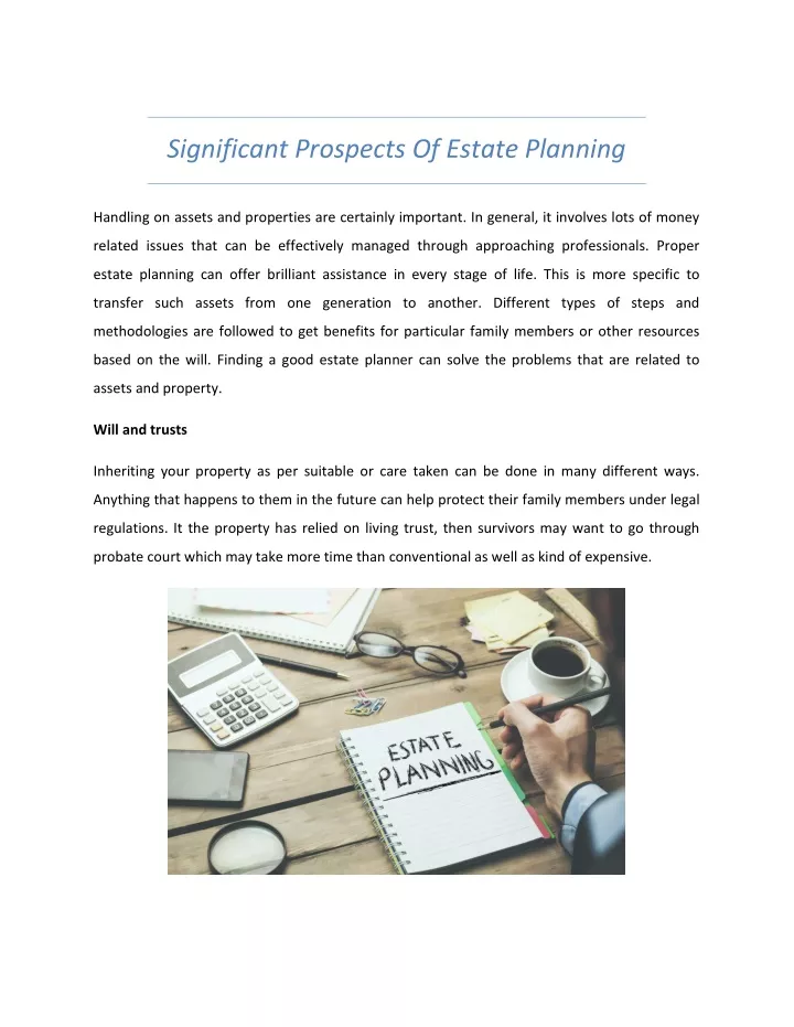 significant prospects of estate planning