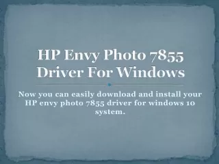hp envy photo 7855 driver for windows