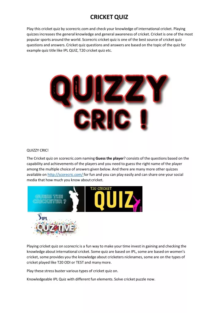 cricket quiz