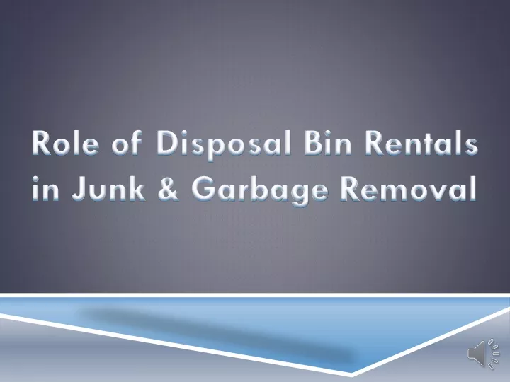 role of disposal bin rentals in junk garbage