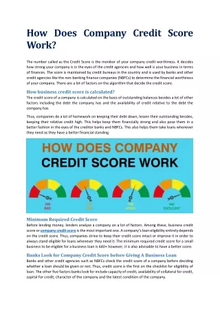 How Does Company Credit Score Work?