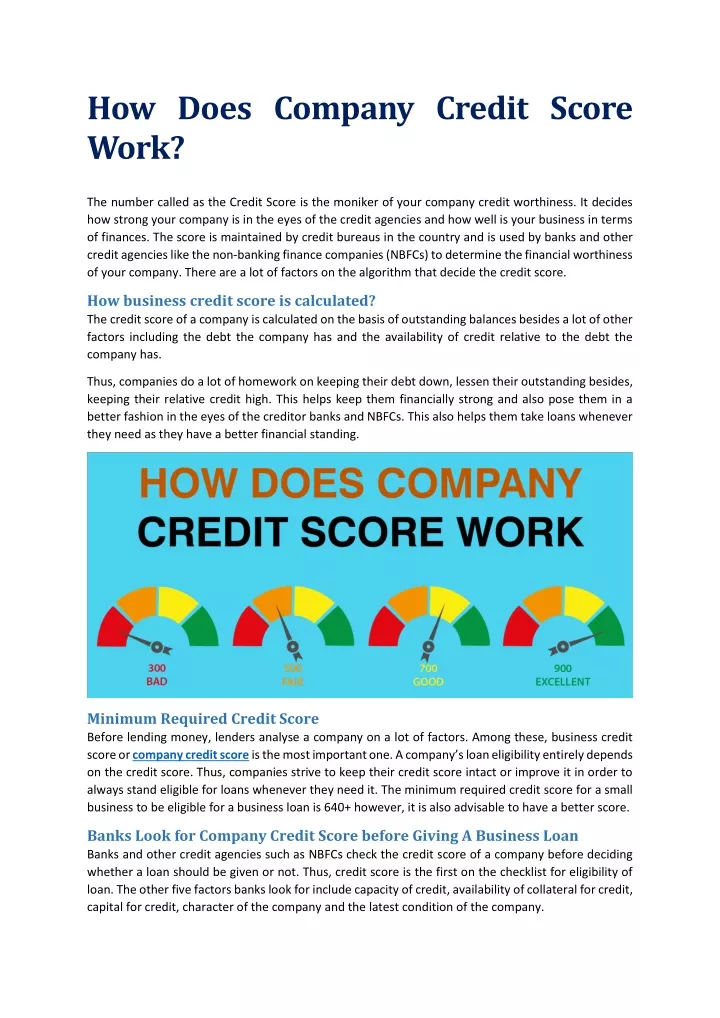 how does company credit score work