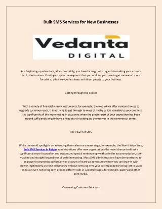 Bulk SMS Services in Raipur |Vedanta Digital