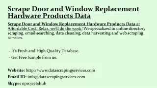 scrape door and window replacement hardware products data