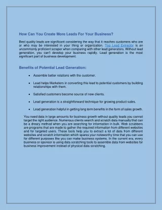 how can you create more leads for your business
