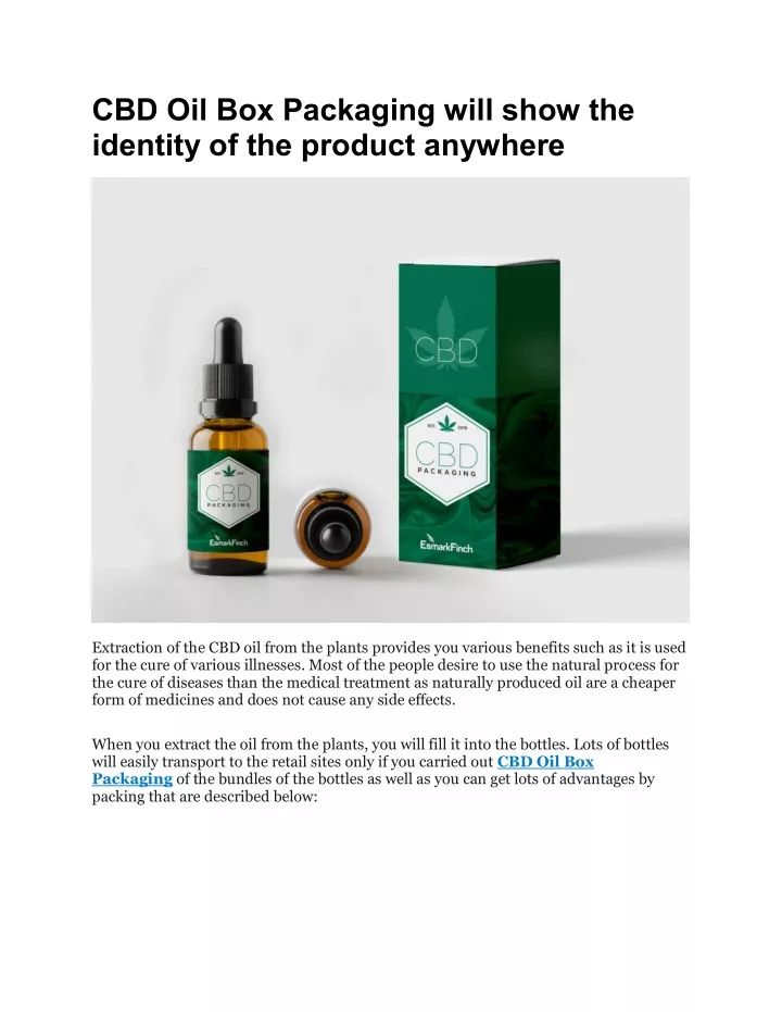 cbd oil box packaging will show the identity