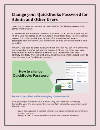 change your quickbooks password for admin