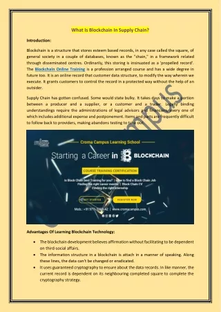 what is blockchain in supply chain
