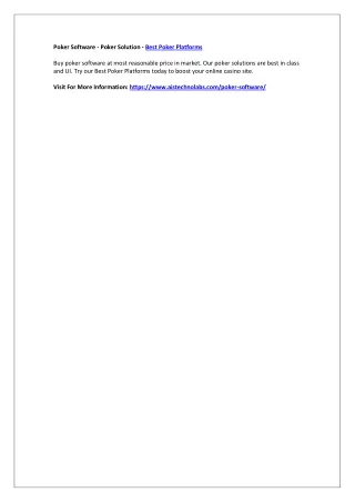 poker software poker solution best poker platforms