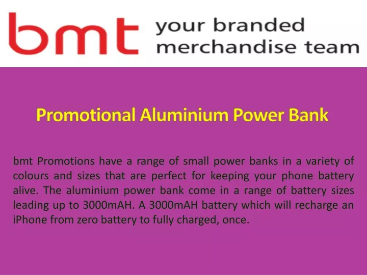 promotional aluminium power bank