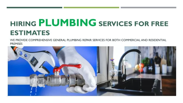 hiring plumbing services for free estimates