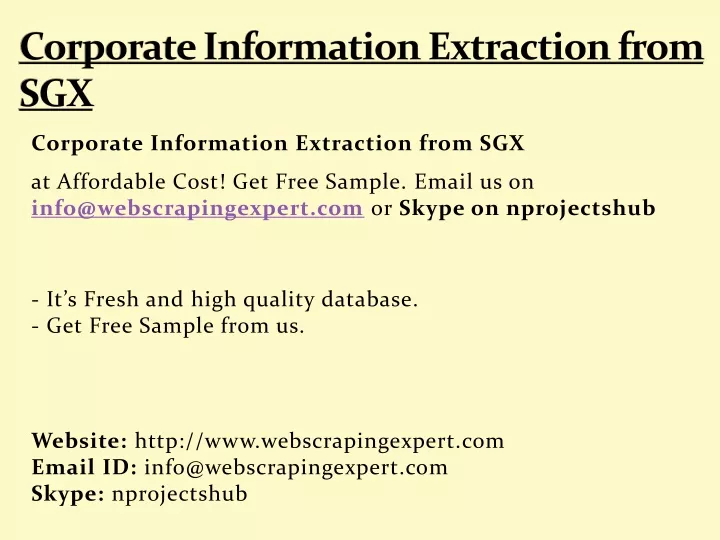 corporate information extraction from sgx