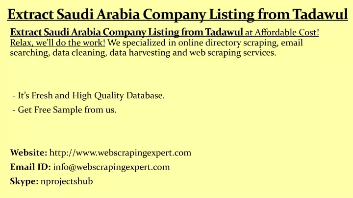 extract saudi arabia company listing from tadawul