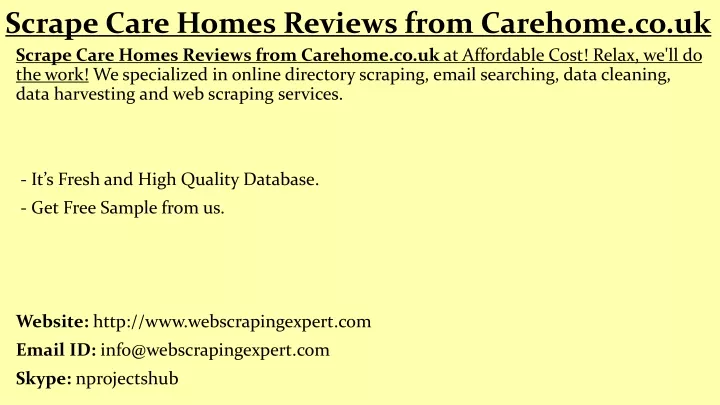 scrape care homes reviews from carehome co uk