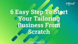 6 Easy Step To Start Your Tailoring Business From Scratch