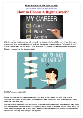 How to choose the right career