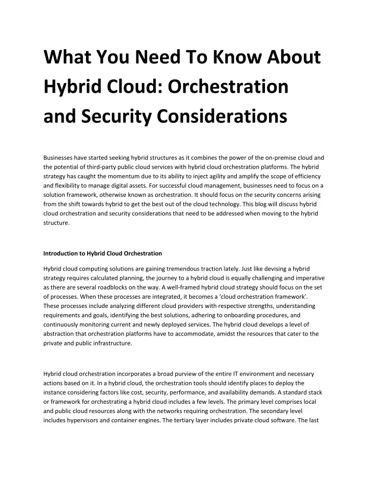 what you need to know about hybrid cloud