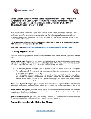global general surgical devices market research